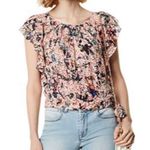 Karen Millen NWT  Women’s 2 Pop-up Ruffles Georgette Top Watercolor Floral Print Photo 3