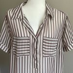 A New Day Striped Mauve Pink Sheer Blouse Size XL Photo 2