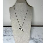 Dolphin Pendant Necklace With Abalone Inlay On Silver Chain Green Photo 3