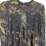 Free People sweet thing tunic blouse midnight combo navy mesh lace inset bell Photo 4
