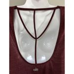 Alo Yoga Cutout Back Short Sleeve Tee Size M Maroon Activewear Athleisure Gym Photo 7
