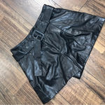 ZARA  belted high waisted faux leather black classic shorts blogger fav spring Photo 1