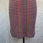 ZARA  Tweed Pink Orange Stripe Tie‎ Neck Short Sleeve Mini Dress Size Small Photo 4