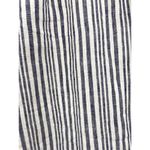 Carole Little 100% Linen Pants Womens 12 Navy White Striped Wide Leg Boho Zip Photo 3