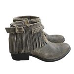 Nomad Janis Fringe Leather Ankle Boots Women’s Size 8 Charcoal Grey Western Photo 1