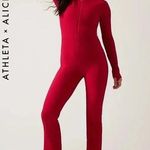 Athleta  x Alicia Keys Goddess Bodysuit Jumpsuit-Red-Size XXS-NWOT Photo 0