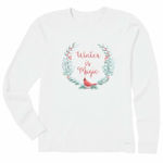 Life is Good  Winter Is Magic Cardinal Long Sleeve Crusher Top XL Christmas Photo 0