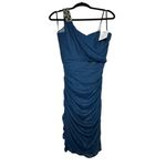 Cachet Blue Glitter Jeweled One Shoulder Dress Photo 13