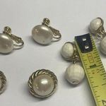 Monet Lot Of 3 Gold Tone Clip On Clip-on Signed Marvella Richelieu Photo 0