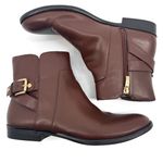 GH Bass Co. Bev Brown Faux Leather Buckle Ankle Bootie Size 9‎ Photo 0