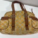 Fossil  Floral Shoulder Bag Hobo Boho Key Charm Leather Trim Side Pockets Cottage Photo 7