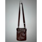 Y2K Lip Pell Italy Brown Genuine Leather Crossbody Bag Messenger Style Photo 6