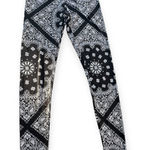 See You Monday  Women's Small Black  White Bandana‎ Print Boho Hippie Leggings Photo 0