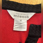 Misook Exclusively red coral long sleeve top with textured black trim, size M Photo 1