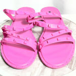 Shade & Shore Shade Pink Studded Jelly Sandals Womens Size 9 Slip On Strappy Flat Shoes Photo 0