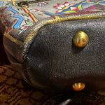 Floriana Floral Hand Painted Black Leather Boho Crossbody Purse Photo 8