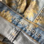 American Eagle Mom Shorts Sunflower Floral Print Denim Shorts 4 Festival Casual Blue Photo 4