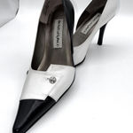 Monzo Franco Womens 6.5M Pandora Two Tone Black White Leather Stilettos Career Size 6.5 Photo 0