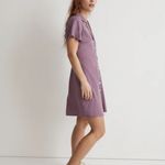 Madewell  Kacie Mini Shirtdress Linen Blend Pearl Buttons in Antique Purple Photo 2