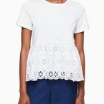 Kate Spade Broome Street White Eyelet Flounce T-shirt size XS Photo 0