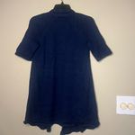 Eileen Fisher Organic Cotton Linen Knit Short Sleeve Open Cardigan XS Indigo Photo 9