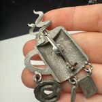 Signed JJ Coffee Lover Cup With Spoon Charm Dangle Brooch Pin Jonette Jewelry Silver Photo 7