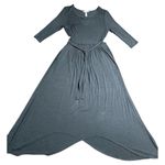 Matilda Jane GO WEST MAXI Dress Small S Gray Soft Jersey 3/4 Sleeve Keyhole Photo 4