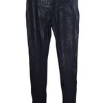 Spanx Shiny Black Faux Leather Leggings Shapewear Size Medium Photo 1