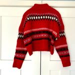 299. Daily Thread cropped, high neck, soft fair isle sweater Red Size M Photo 4