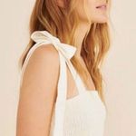 Anthropologie Kourt Drew Smocked Midi Dress in White Yellow Large Photo 3