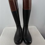 Tory Burch  Leather Rubber Diana Equestrian Riding Boots in Black Brown Size‎ 8 Photo 3