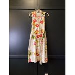 Natori  Takeda Sleeveless cotton white floral Halter Midi Dress L Photo 1