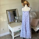 Storia NWT  Emmy lilac Embroidered Floral cottage western chiffon Maxi Dress L Photo 1