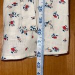 Monteau  Womens Floral Square Neck‎ Paperbag Linen Blend Dress Cream Large NWT Photo 11