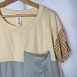 Boutique Bibi Cream & Gray Colorblock Pocket Short Sleeve T Photo 2