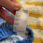 Urban Outfitters  Blue & Yellow Striped Cropped Slouchy Distressed Sweater Size M Photo 3