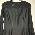 ZANG TOI‎ Couture Black Dress Silk Designer Floral Lace Sheer Sleeves Handmade Size M Photo 1
