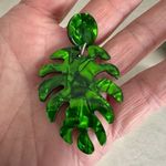 Green Palm Leaf Monsters 2” Drop Earrings Photo 3