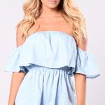 Off The Shoulder Romper Blue Photo 0