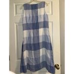 J. Jill Love Linen Gingham Tie Waist‎ Dress Blue White Checkered Casual Comfy Photo 9