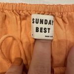 Aritzia Sunday Best  Women's Size Medium Orange Mini Dress‎ Smocked Short Sleeve Photo 3