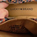 Lucky Brand Emmie Pink Orange Multi Zigzag Chevron Fabric Ballet Flats 6 Photo 9