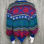 Vintage steel slopes geometric 80s 90s retro long sleeve shirt ski sweater lg Blue Photo 6