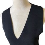Ann Taylor Thick Knit Tank Dress Sleeveless Cutout Back in Black Classic Neutral Photo 5