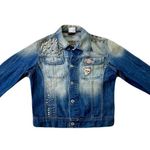 Diesel x Vicious Vesture Denim Studded Leopard Punk Rocker Jacket, Size S Photo 0