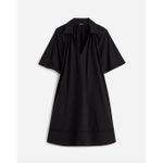 Madewell  Poplin Splitneck Mini Shirtdress Minimalist Relaxed Jet Black Small NWT Photo 5