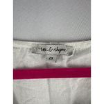 Rose & Thyme  Womens 2X Sleeveless White Top With Blue Embroidered Front Detail Photo 2