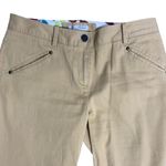 Tommy Bahama Capri Pants 4 Yellow Mid Rise Snaps Pockets Zipper Belt Loops Photo 1