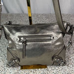 Michael Kors Metallic Silver Leather Crossbody Bag Women's Casual Photo 0