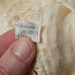 Linen Blend Ivory Fringed Scarf Boho Bridal Cream Feminine Classic Chic Retro Photo 4